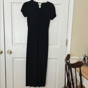 Liz Claiborne Black V-Neck Sheath Maxi Dress